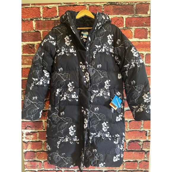 COLUMBIA Boundless Days Print Long DOWN Jacket Women's Medium Retail $280 NEW - Picture 1 of 10
